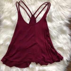 Small Burgundy Racerback Crop/Tank